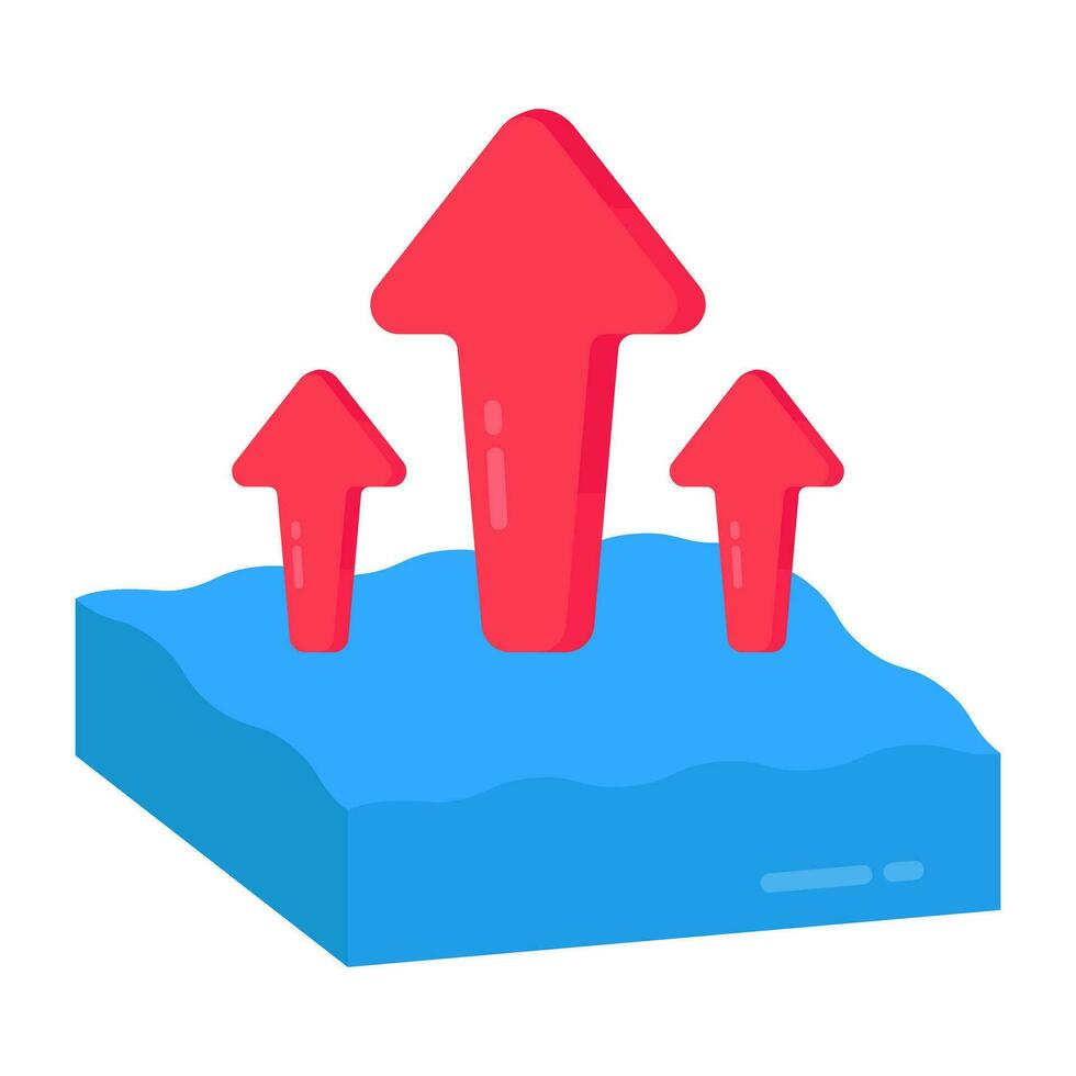 A unique design icon of high water level vector