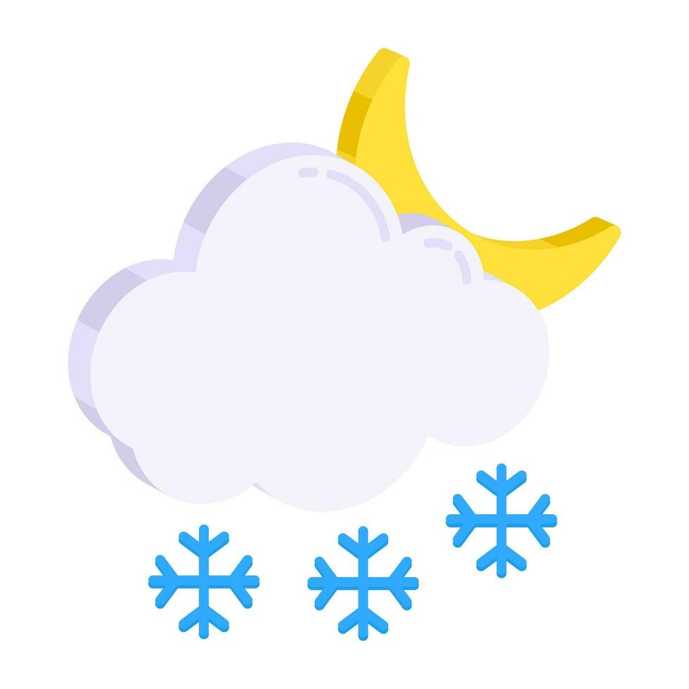 An icon design of cloudy night vector