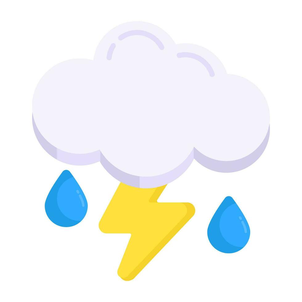Creative design icon of thunderstorm vector