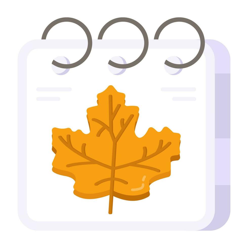 otoño calendario icono en vector diseño