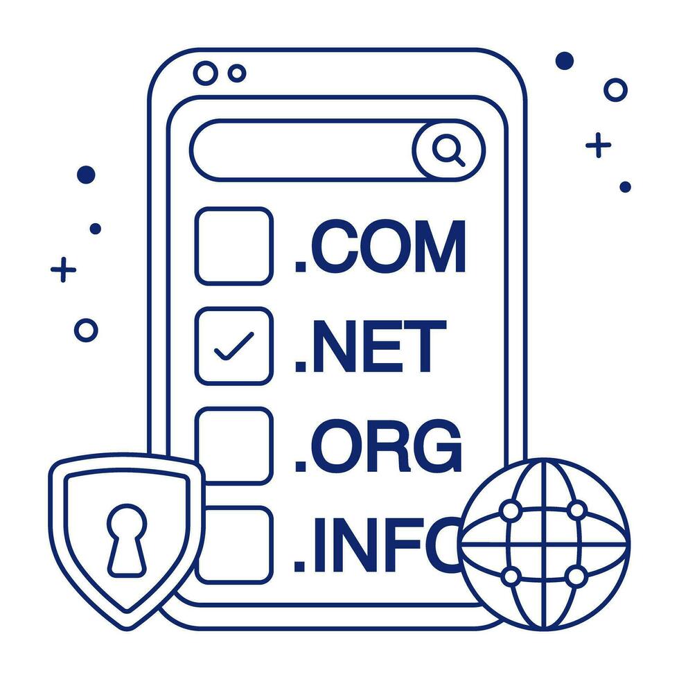 An icon design of mobile domains vector