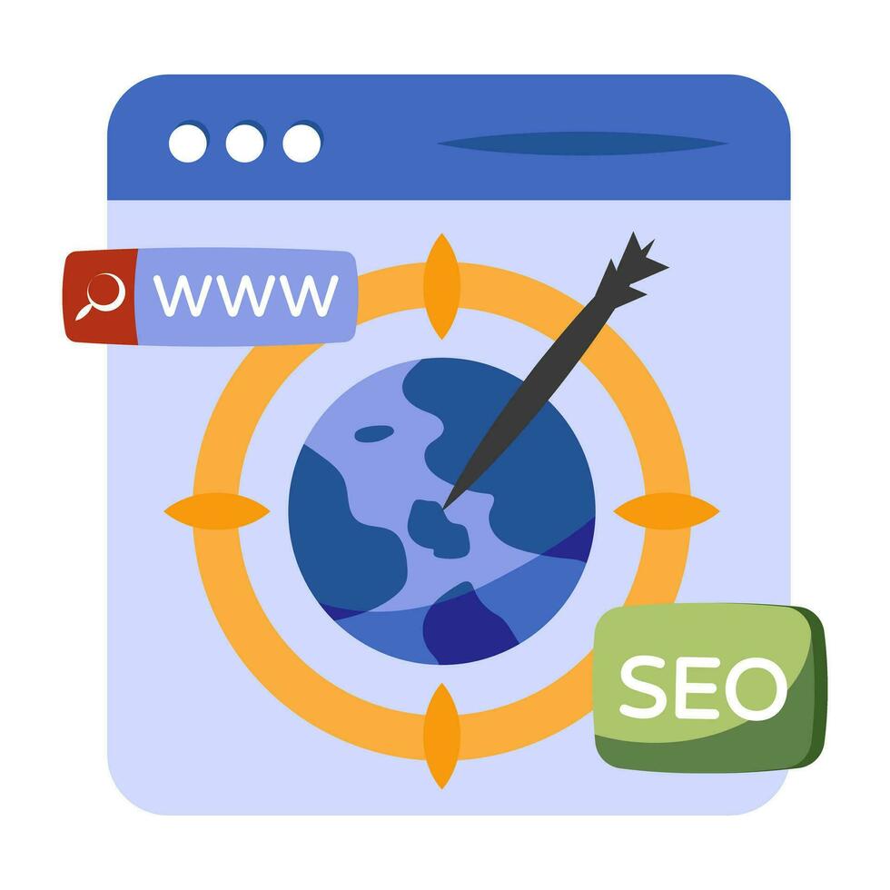 moderno diseño icono de seo objetivo vector