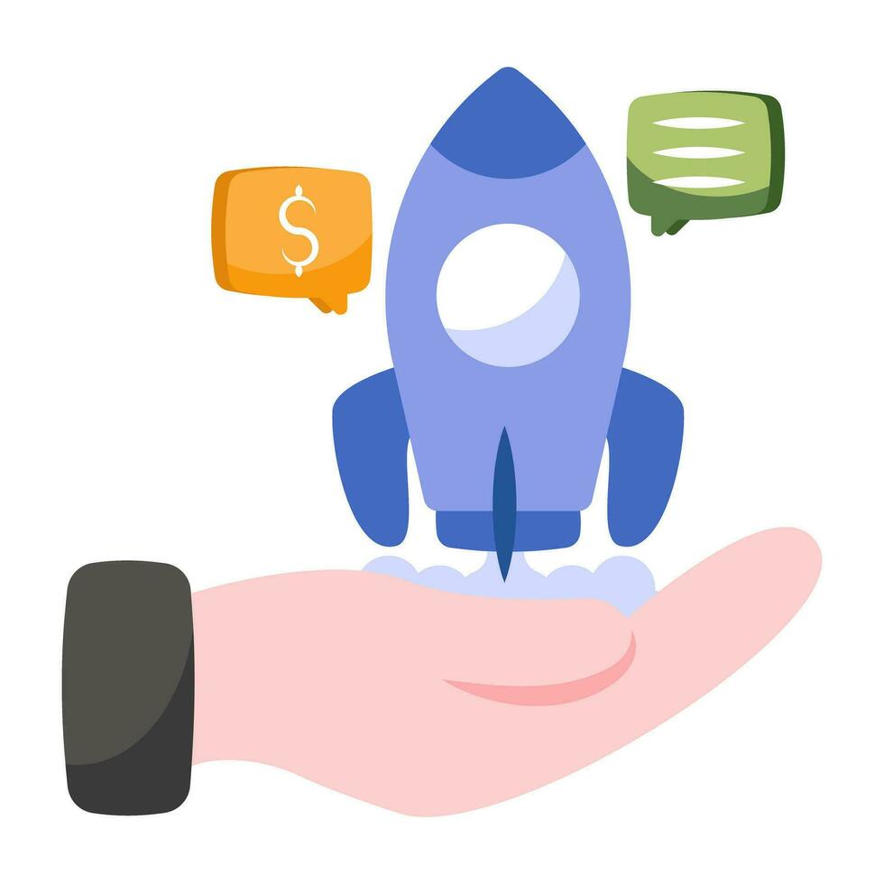 Conceptual design icon of launch vector