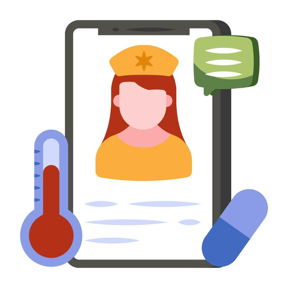 Trendy vector design of mobile doctor
