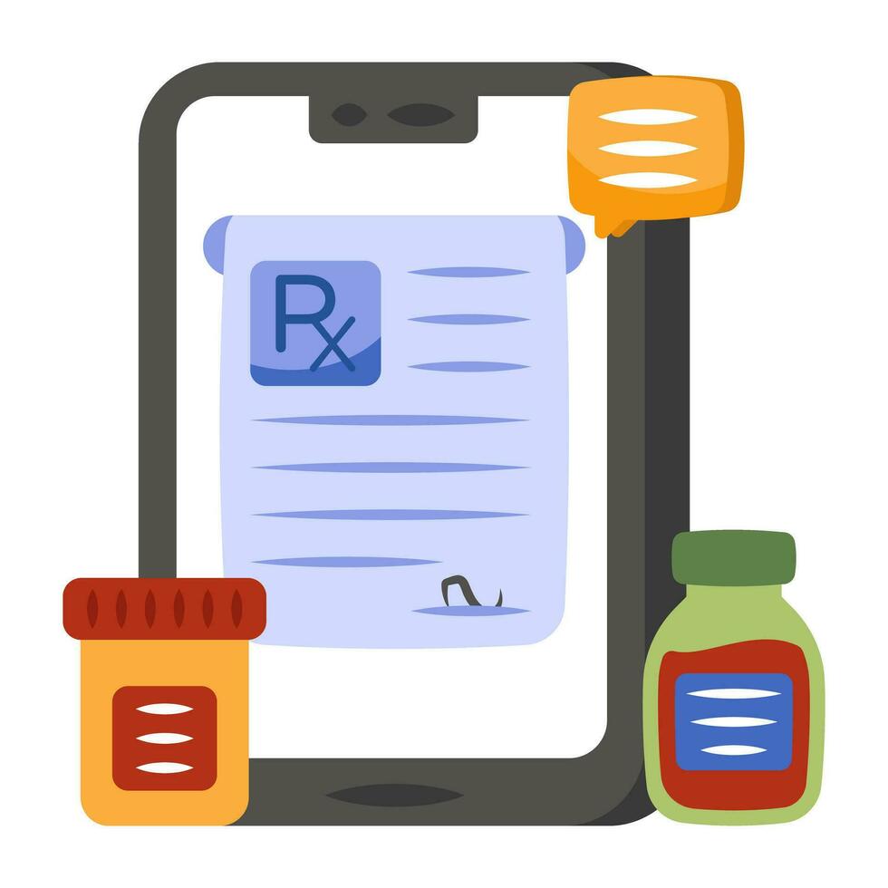 Trendy design icon of prescription, mobile rx vector