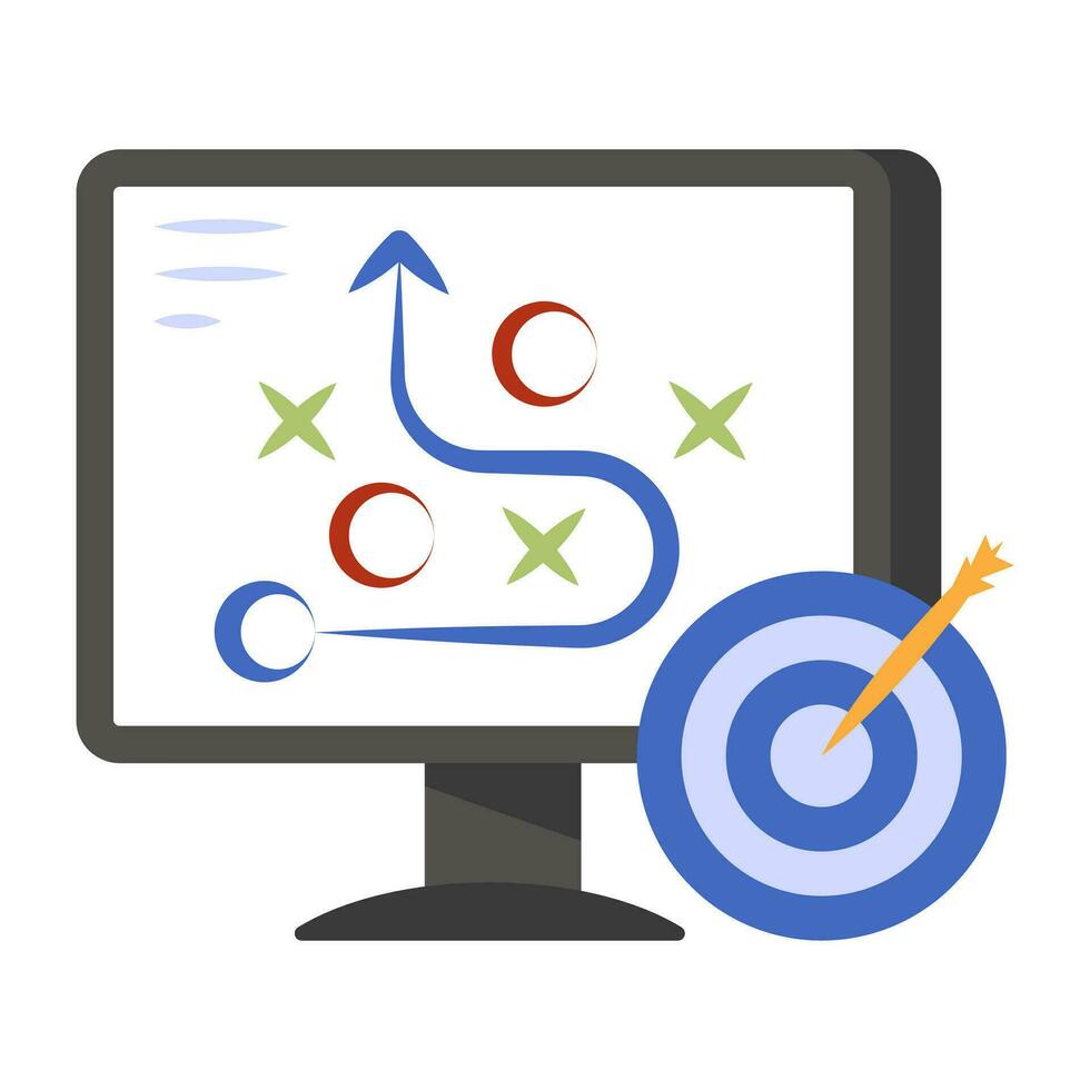 A premium download icon of digital strategy vector