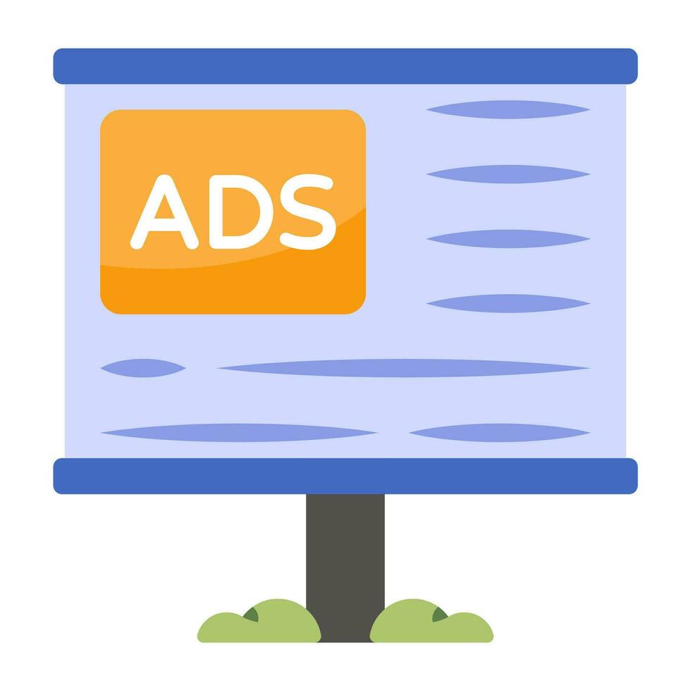 A unique design icon of ad board vector