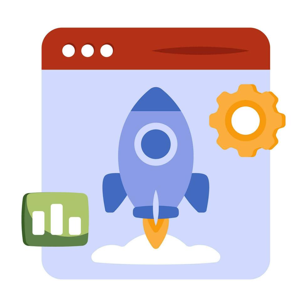 Conceptual design icon of web launch vector