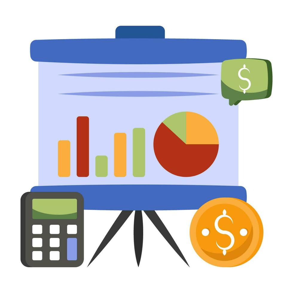A creative design icon of financial presentation vector