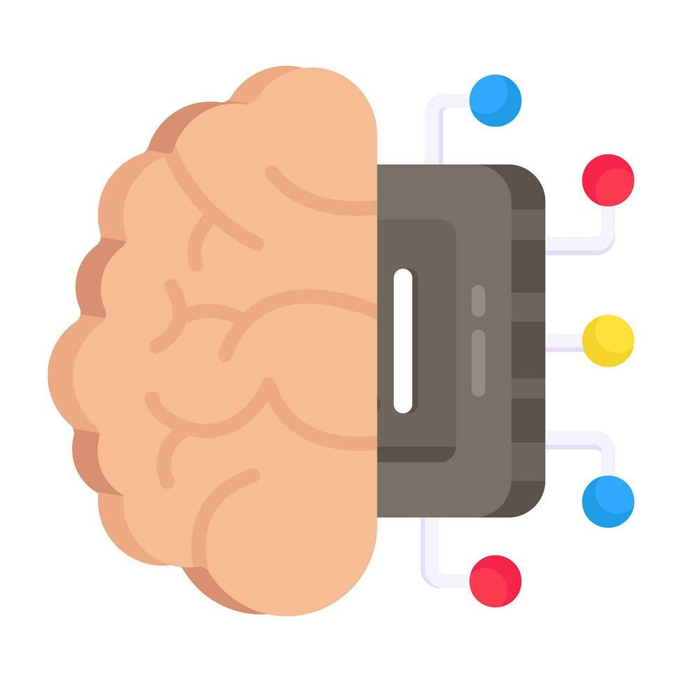 Modern design icon of ai mind vector