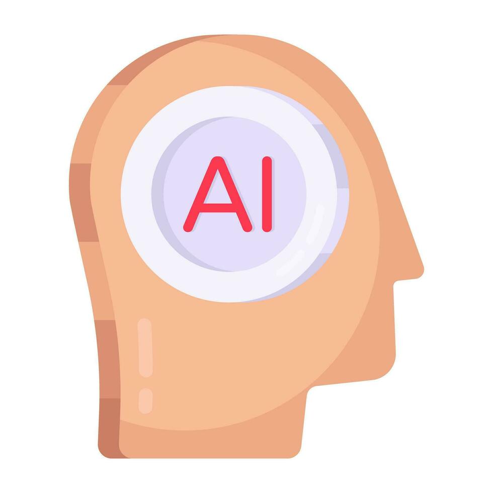 Modern design icon of ai mind vector