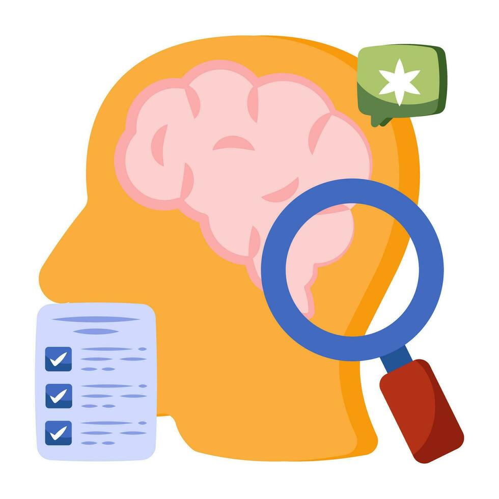 A unique design icon of brain analysis vector