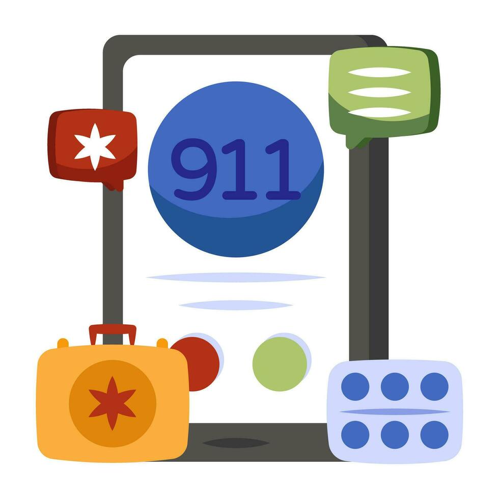 Perfect design icon of mobile 911 call vector