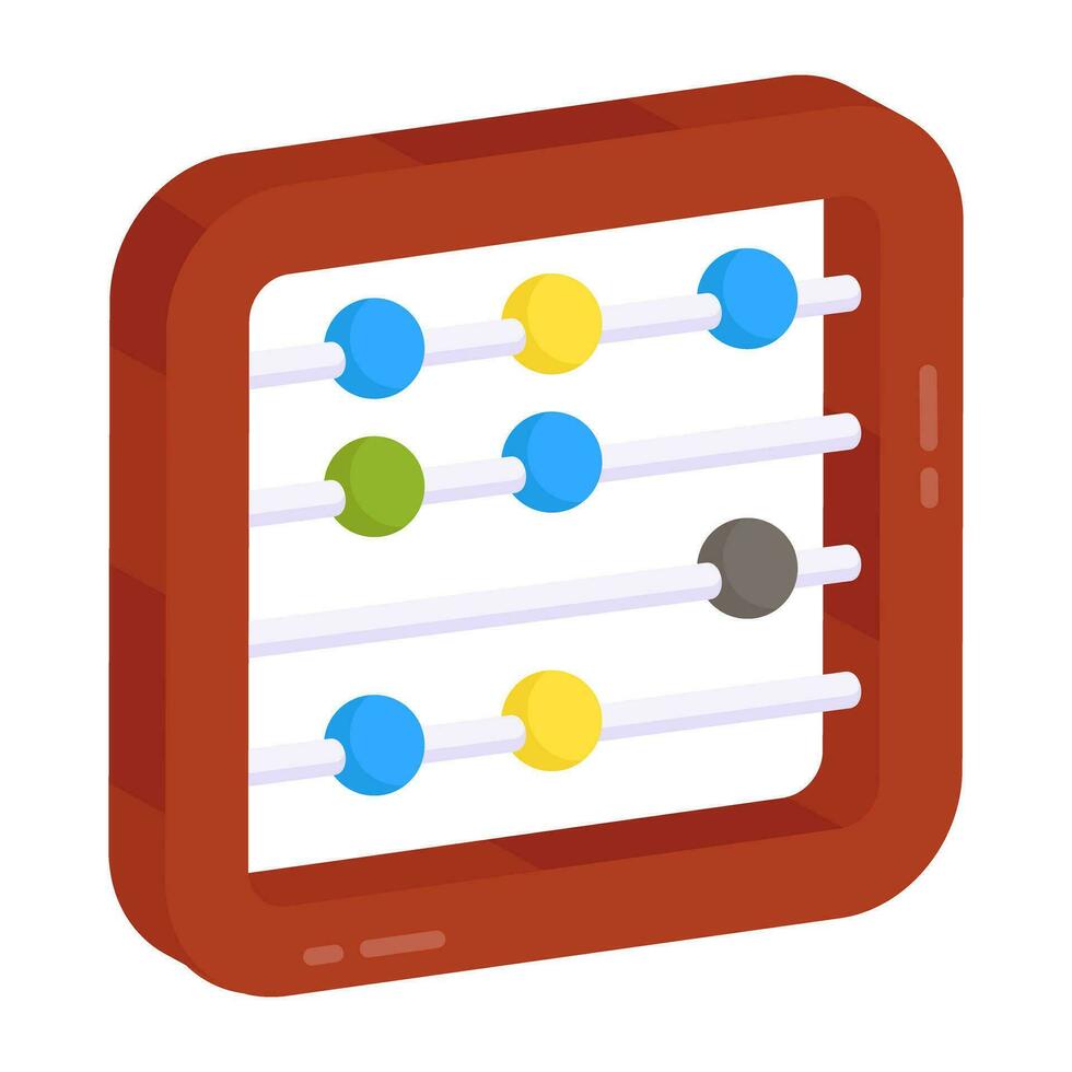 A frame of counting beads, icon of abacus vector