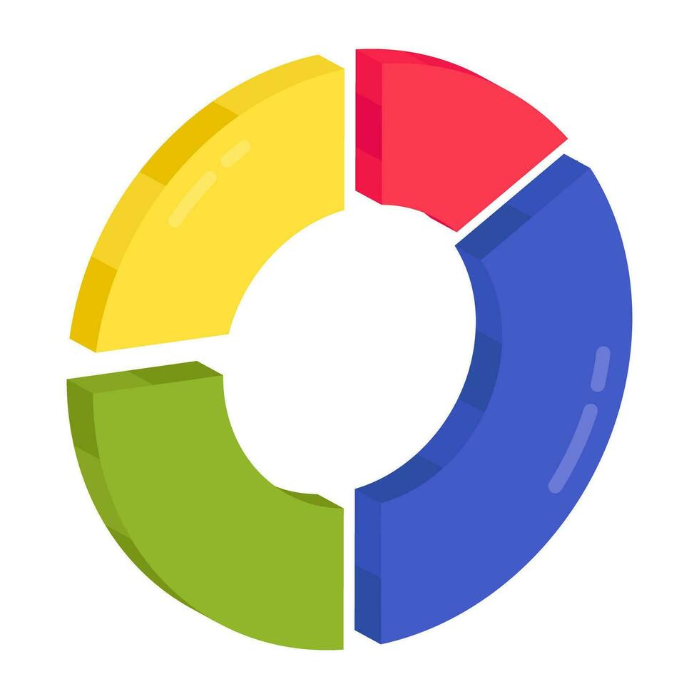 A flat design icon of growth chart vector
