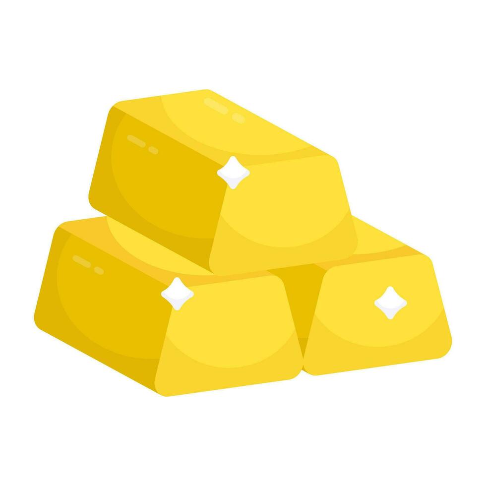 An editable design icon of ingots vector