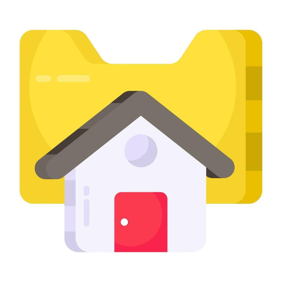 Conceptual flat design icon of real estate website vector