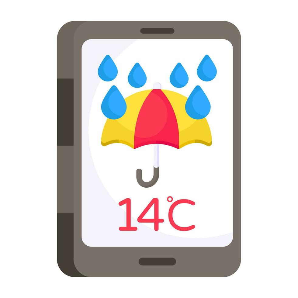 Mobile weather app icon in premium style vector