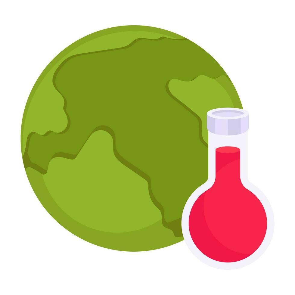 termómetro con globo simbolizando concepto de global calentamiento vector