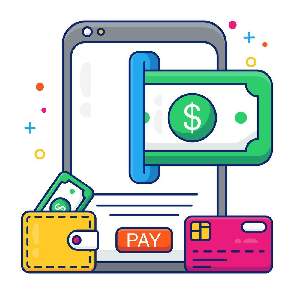 Creative design icon of online money vector