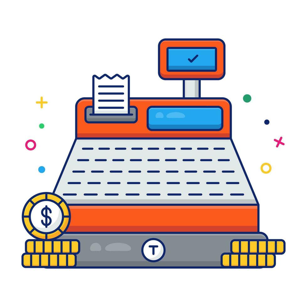 A premium download icon of cash register vector