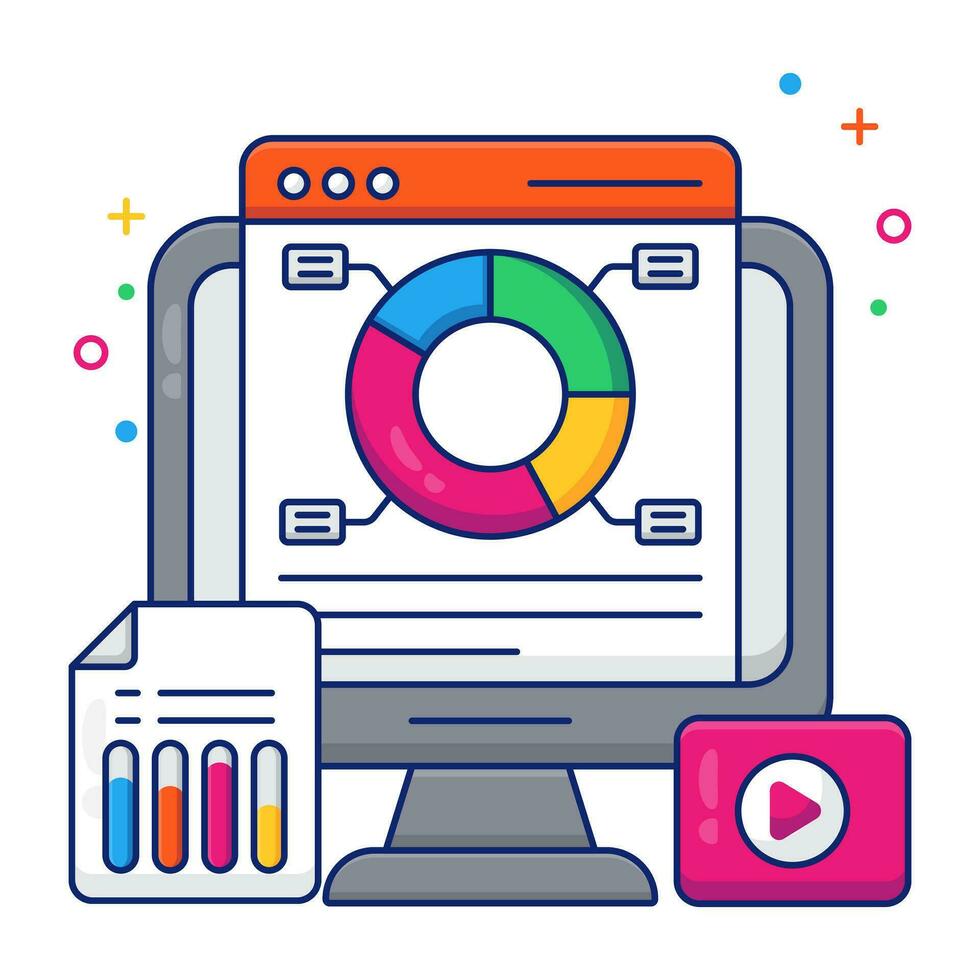 Modem design icon of online data analytics vector