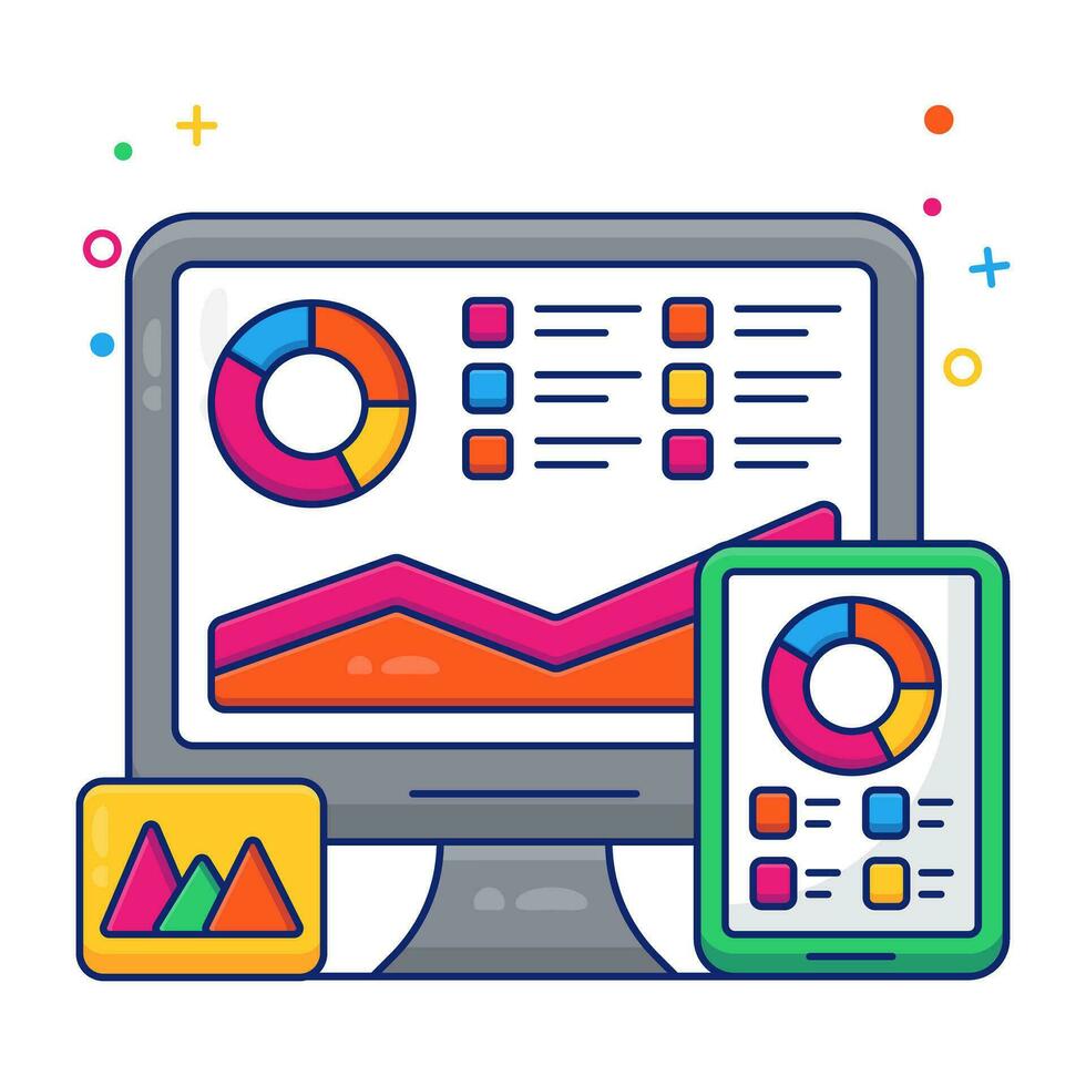 Modem design icon of online data analytics vector