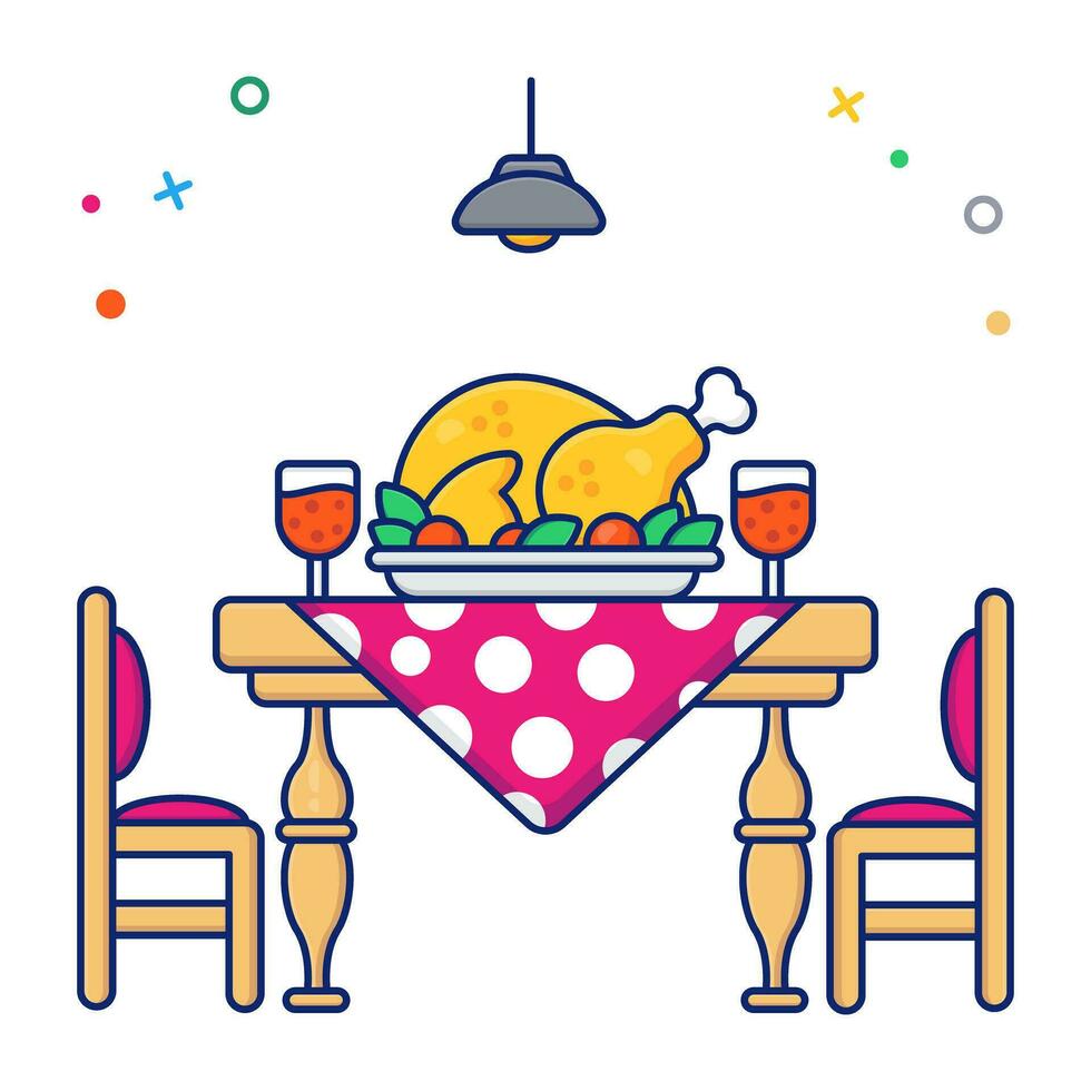 A premium download icon of party meal vector