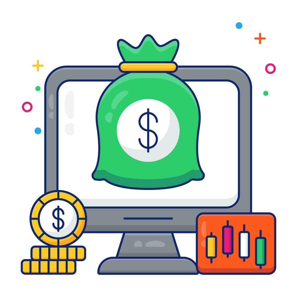 creativo diseño icono de en línea dinero vector