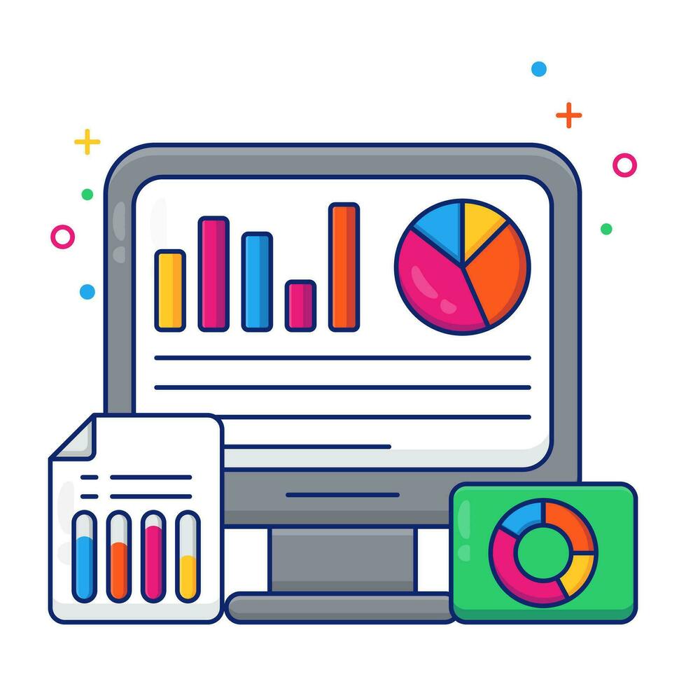 Modem design icon of online data analytics vector