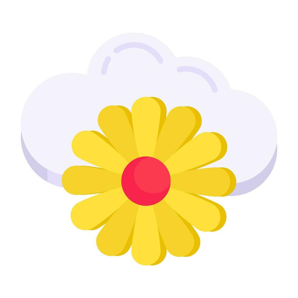 Conceptual flat design icon of spring weather vector