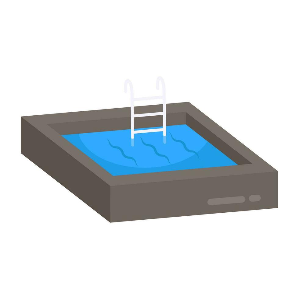 Editable design icon of swimming pool vector