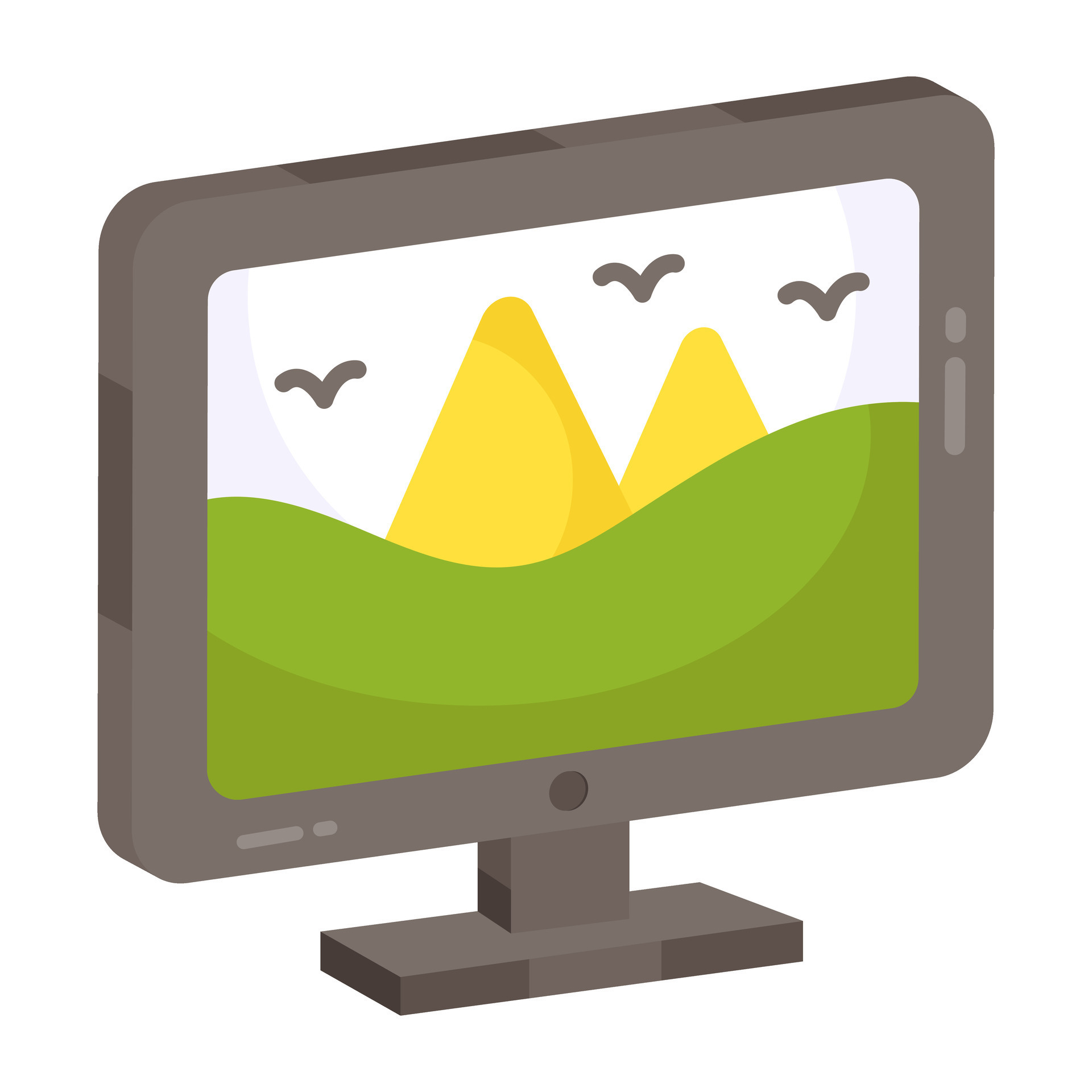 A trendy vector design of computer landscape 34462335 Vector Art at ...