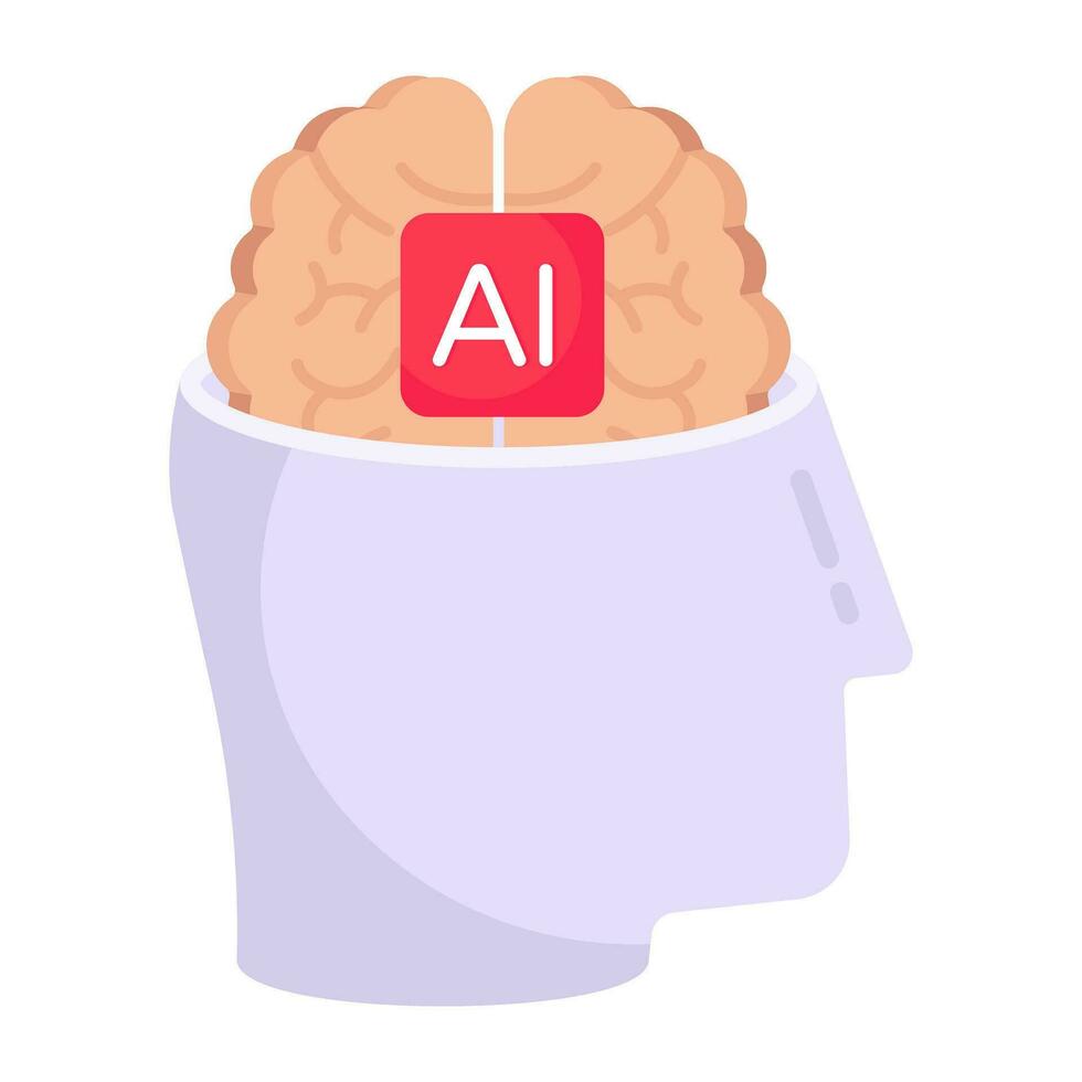 Modern design icon of ai mind vector