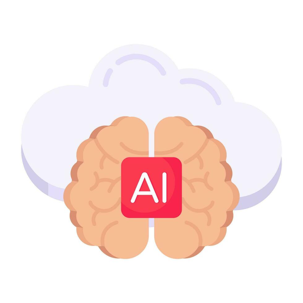 Modern design icon of ai mind vector