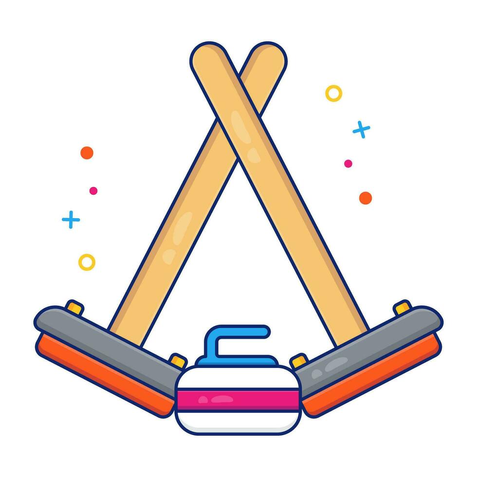 Trendy vector design of curling rock