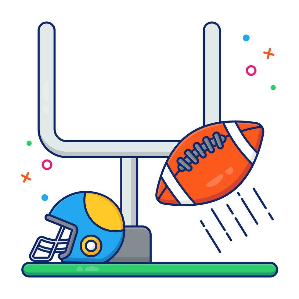 American football icon, flat design of rugby vector