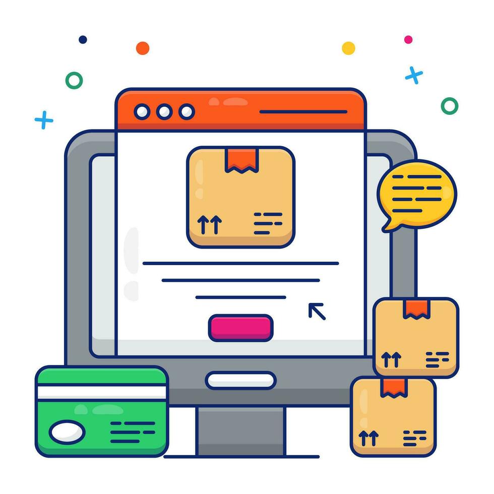 An icon design of online parcel vector