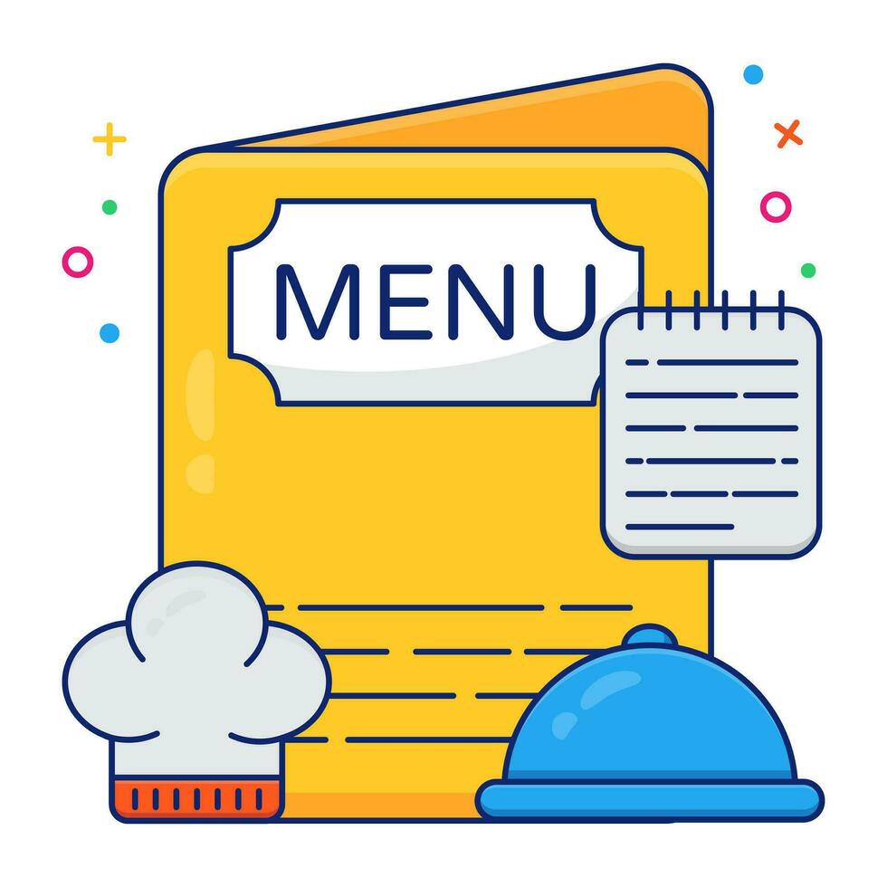 icono de descarga premium del menú de comida vector