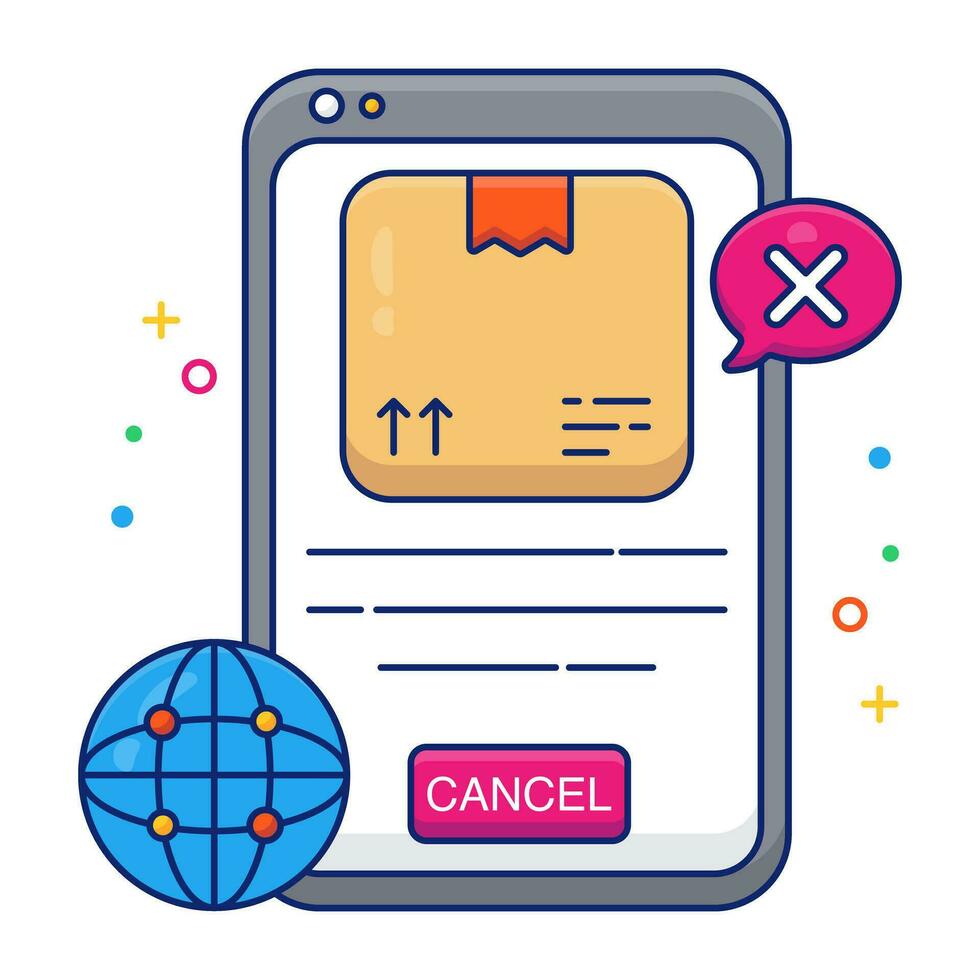 A unique design icon of mobile order cancel vector