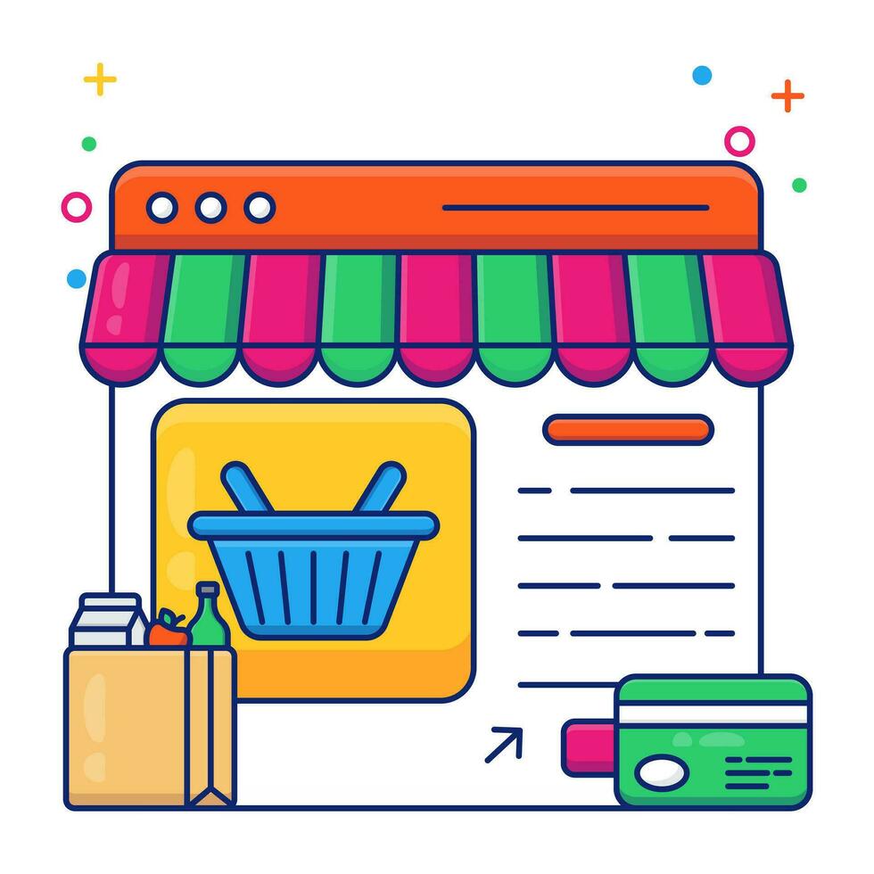 A unique design icon of online grocery shopping vector