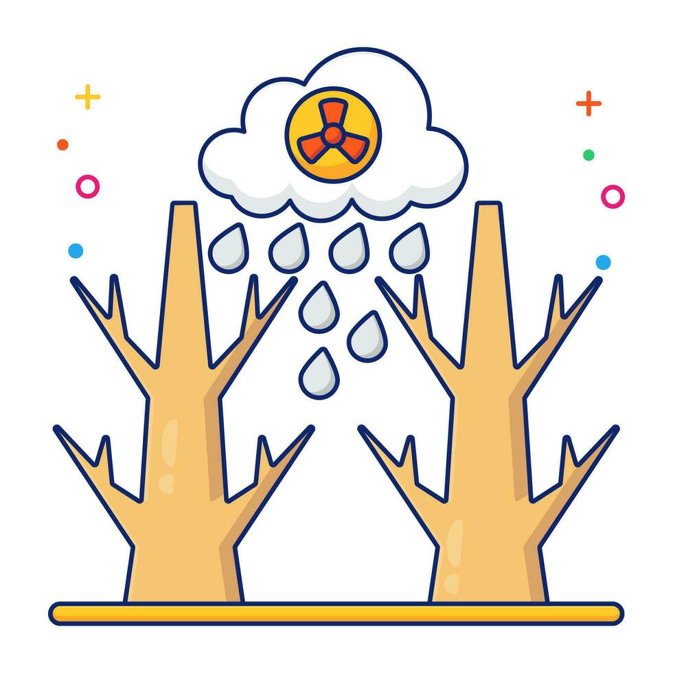 Unique design icon of acidic rain vector