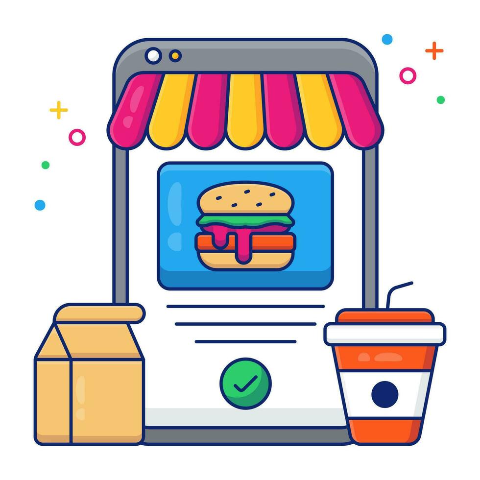 un icono diseño de rápido comida tienda vector