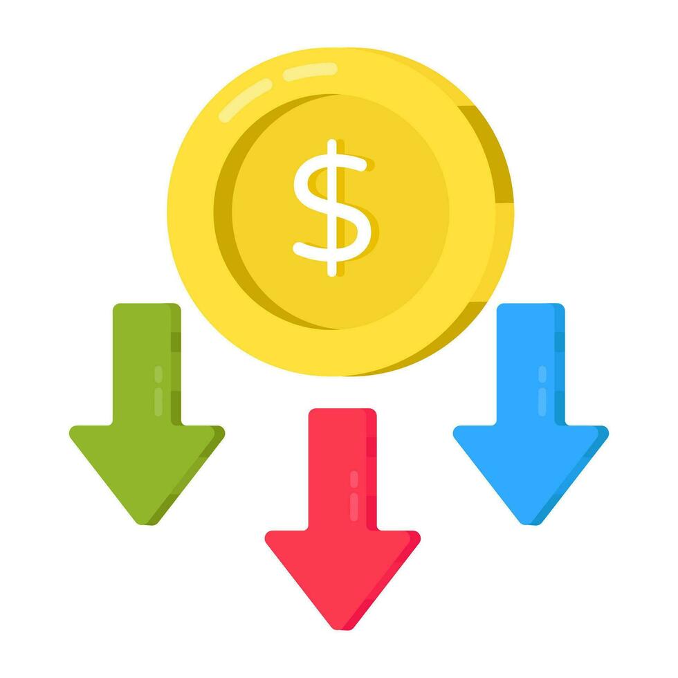 Premium download icon of dollar coins vector