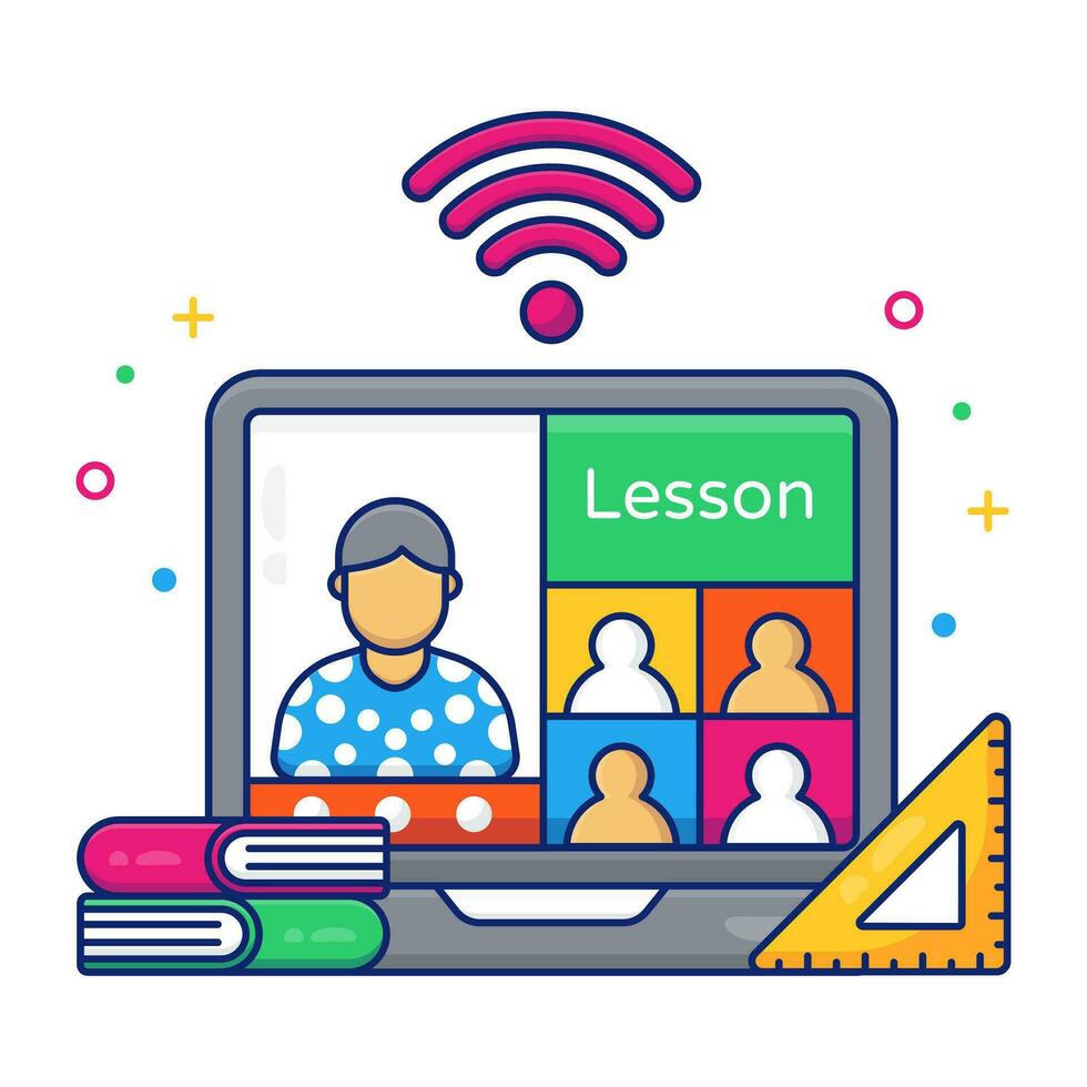 Conceptual flat design icon of online book vector