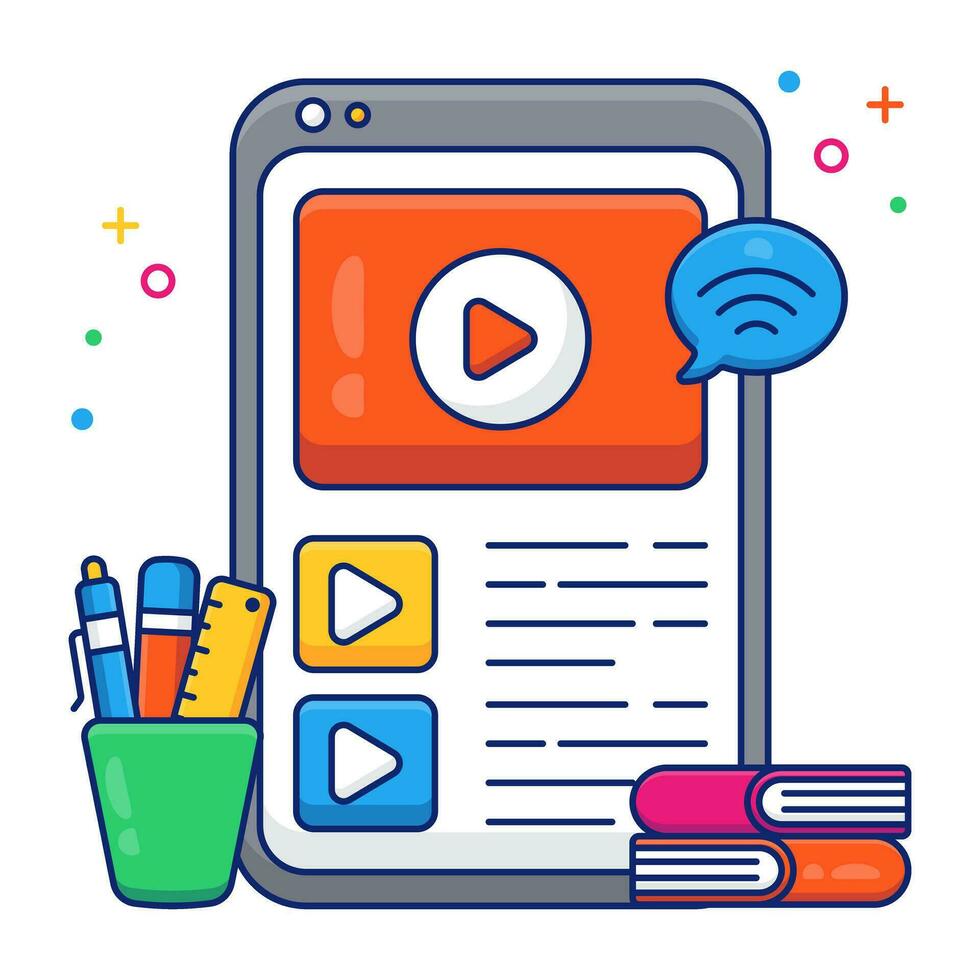 A perfect design icon of mobile video tutorial vector