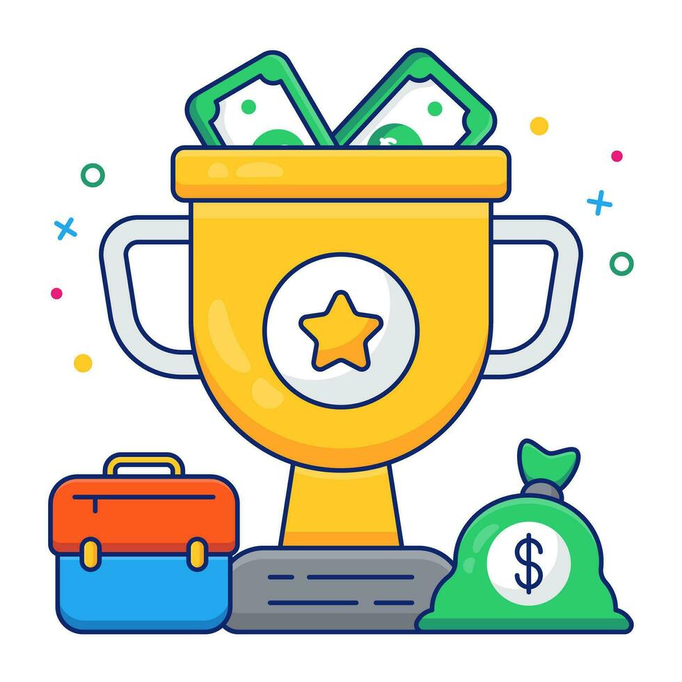 An icon design of trophy cup, business Award vector