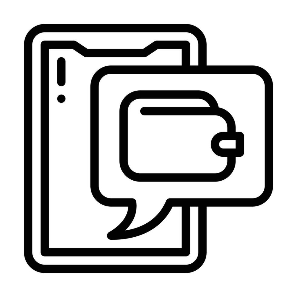 Digital wallet line icon vector