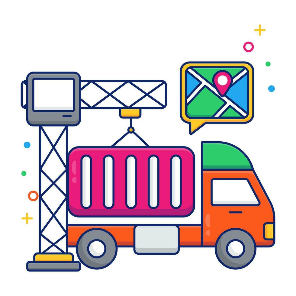 Modern design icon of container lifting vector