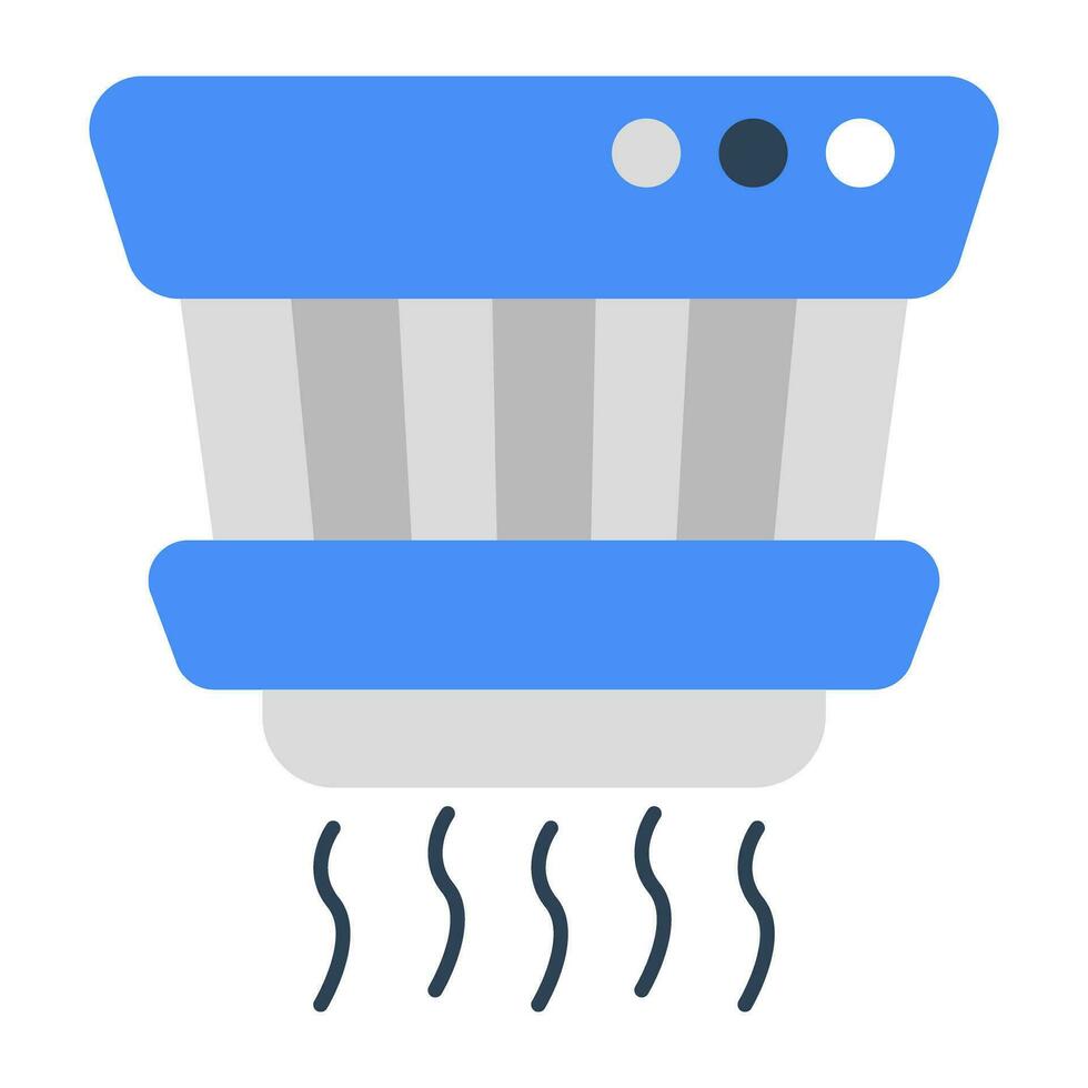 A flat design icon of smoke detector vector